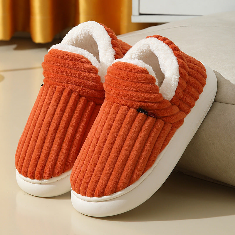 New style full-cover cotton shoes women's winter indoor home thick-soled non-slip warm cotton slippers men's winter