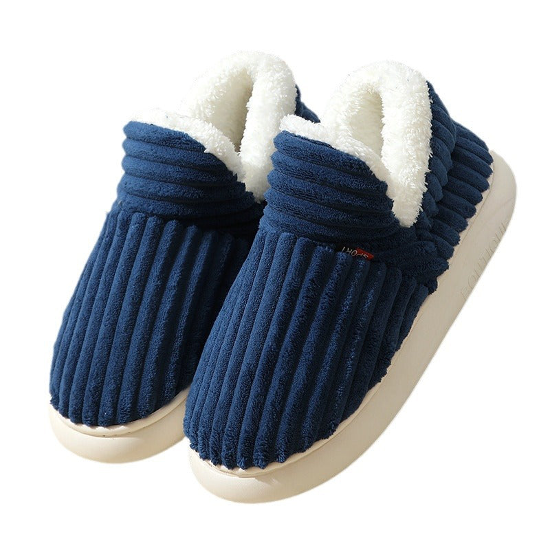 New style full-cover cotton shoes women's winter indoor home thick-soled non-slip warm cotton slippers men's winter