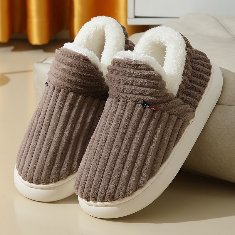 New style full-cover cotton shoes women's winter indoor home thick-soled non-slip warm cotton slippers men's winter
