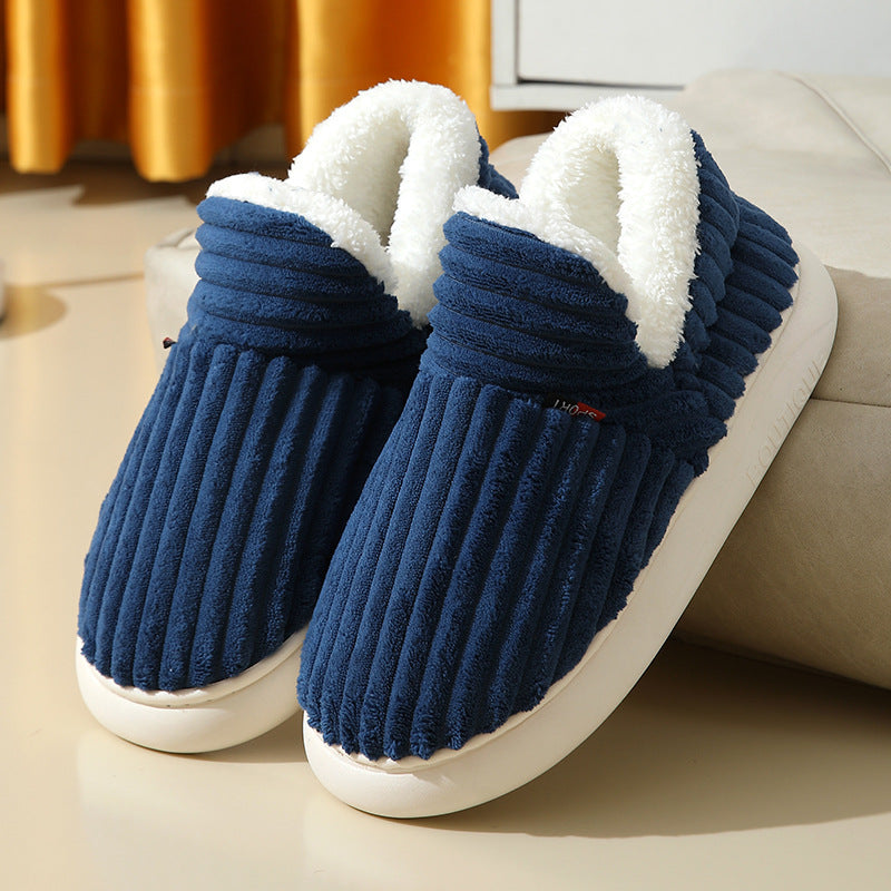 New style full-cover cotton shoes women's winter indoor home thick-soled non-slip warm cotton slippers men's winter