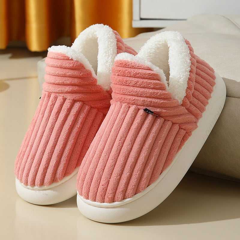 New style full-cover cotton shoes women's winter indoor home thick-soled non-slip warm cotton slippers men's winter