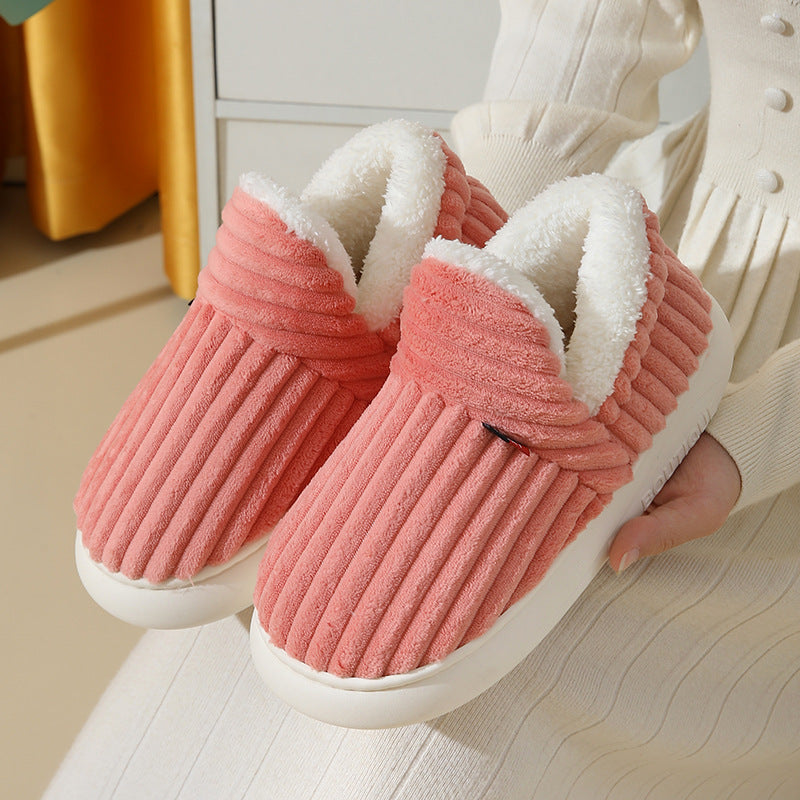 New style full-cover cotton shoes women's winter indoor home thick-soled non-slip warm cotton slippers men's winter